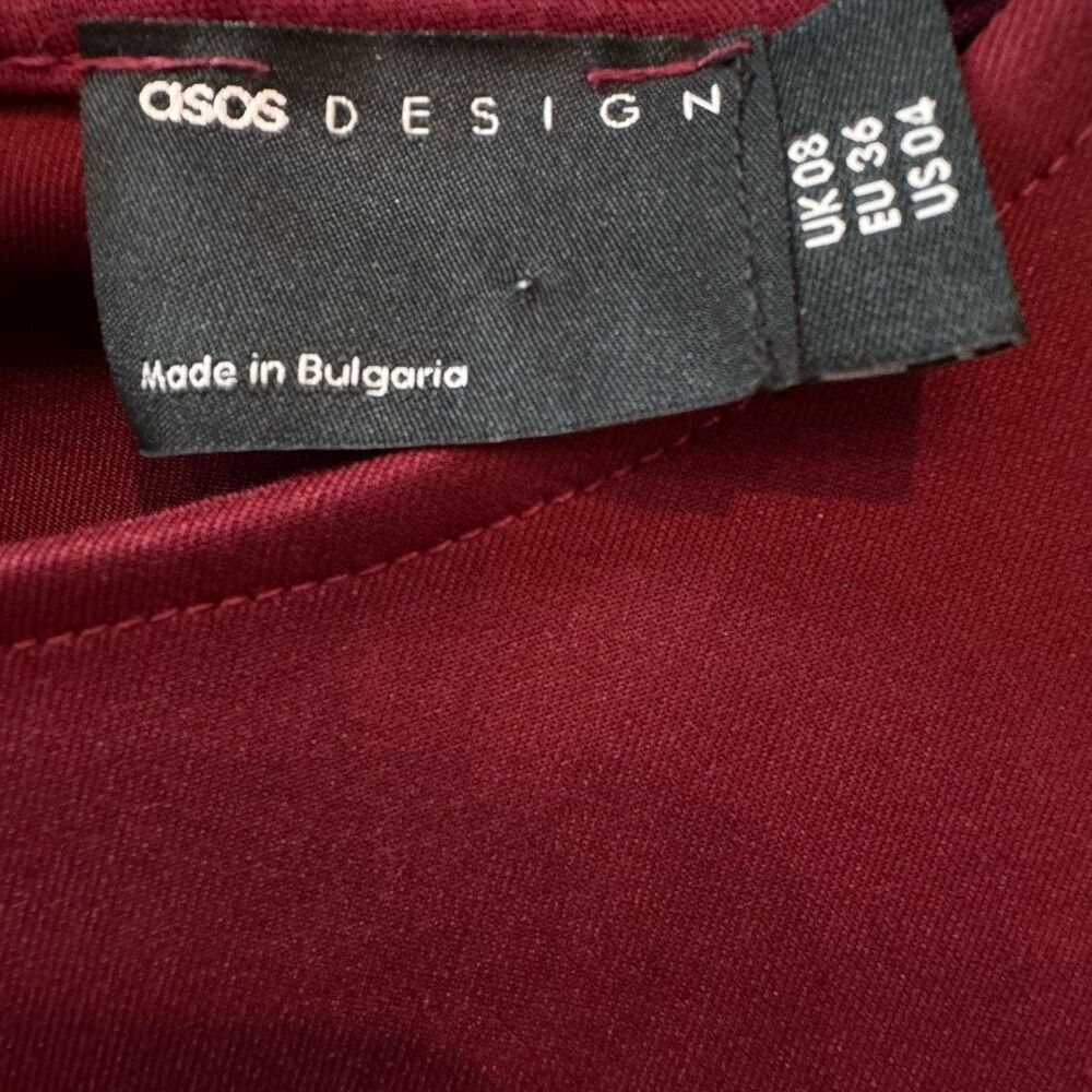 ASOS Bell Sleeve Mermaid Maxi Dress in Burgundy Full Length Sheath 4 - Picture 5 of 14